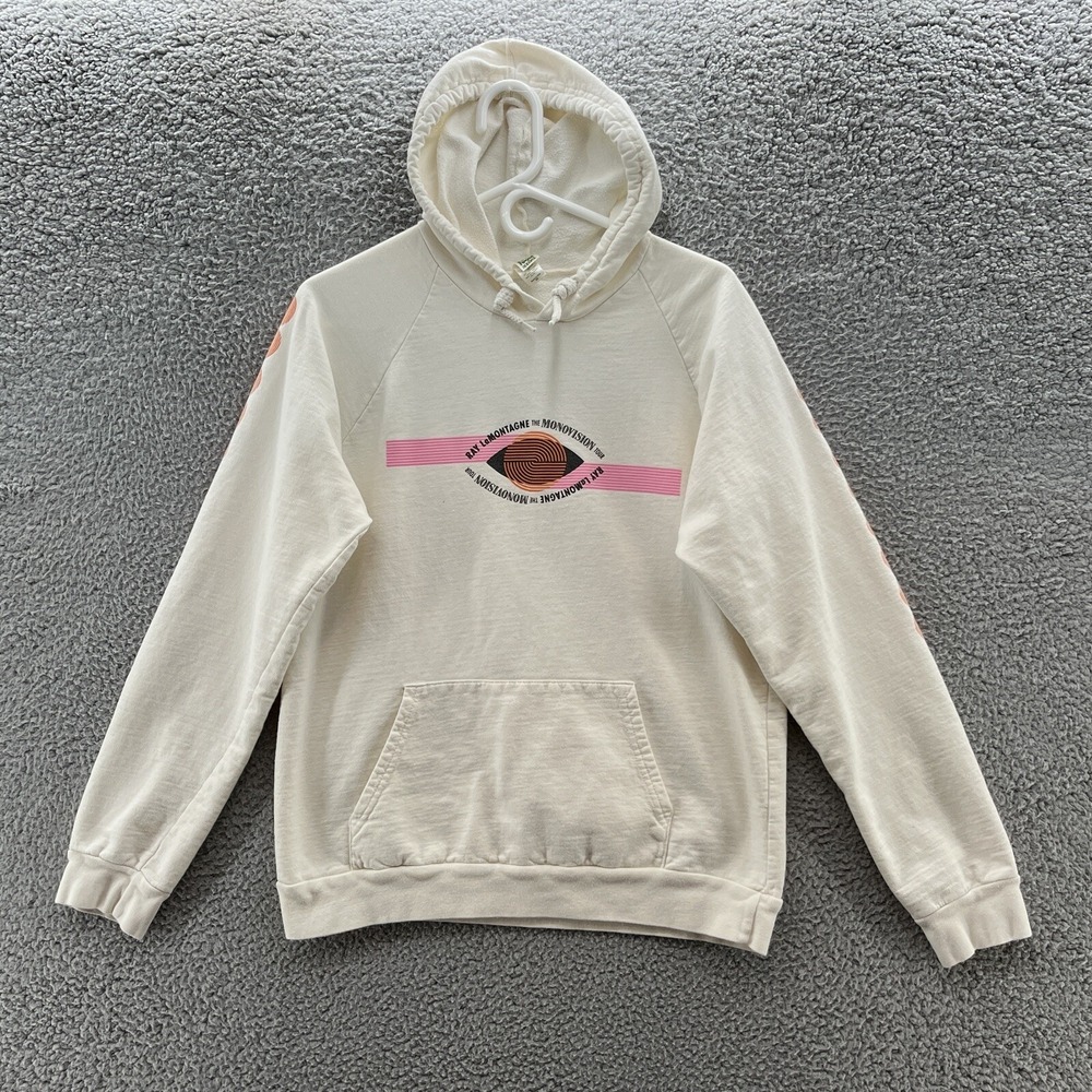 Ray LaMontagne Hoodie Mens Medium Off White 2022 Monovision Tour Sweatshirt